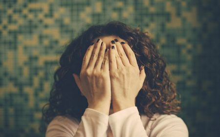 woman embarrassed