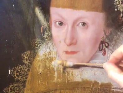 Art Dealer Removes Varnish From Painting