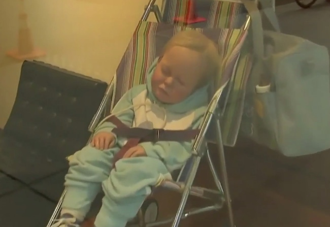 Baby In Carriage Sculpture NY