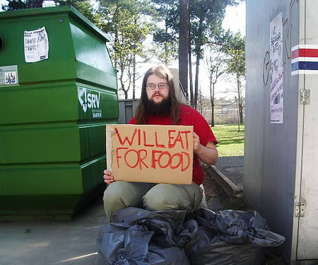 clever homeless people signs