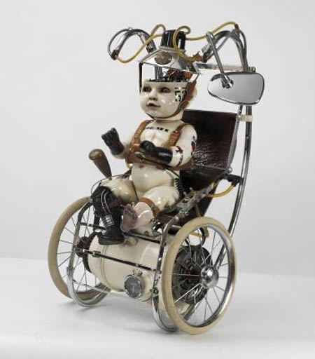 scary doll on tricycle