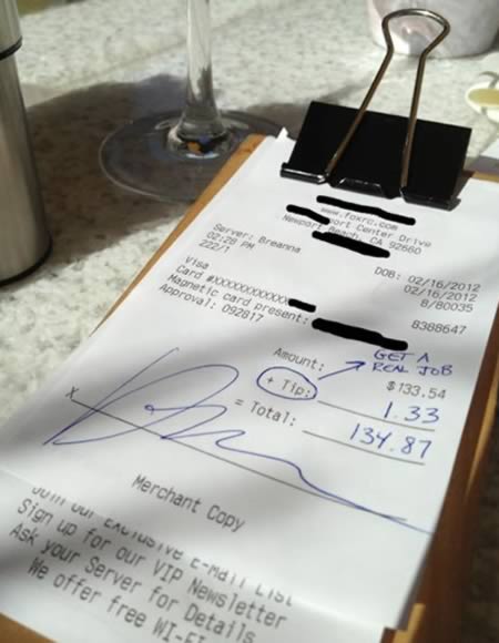 12 Absolutely Hilarious Receipt Tips - funny tips, waiter tips - Oddee
