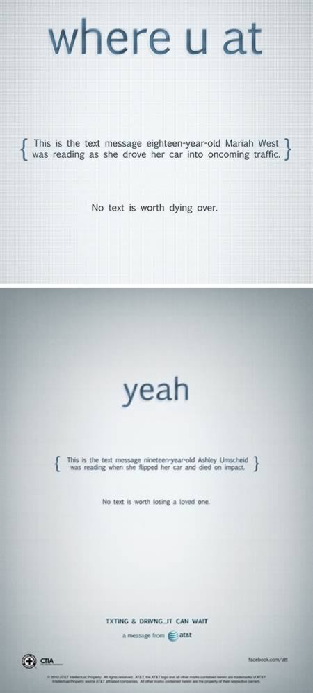 Texting While Driving >> 10 Best Anti-Texting / Phoning Campaigns - don't text and drive, dont text and drive - Oddee Texting While Driving >> 10 Best Anti-Texting / Phoning Campaigns - don't text and drive, dont text and drive - Oddee