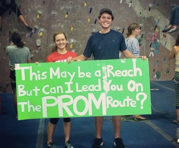 14 coolest promposals oddee a creative rock climbing themed promposal