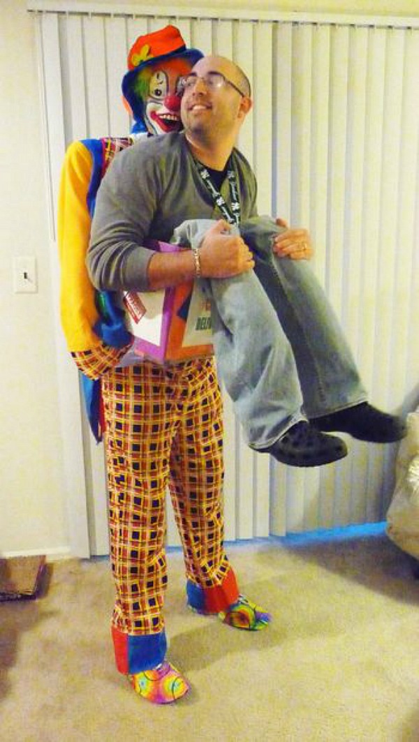 Pain deep inside vagina Midget clown suit
