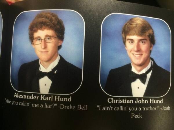 10 Hilarious Twins In Yearbooks - yearbook, senior quote, twins - Oddee