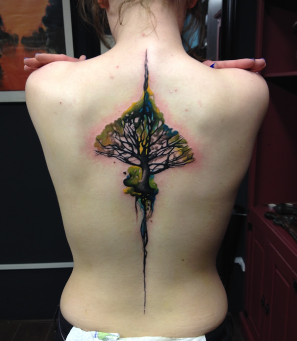 40 Tree Back Tattoo Designs For Men  Wooden Ink Ideas