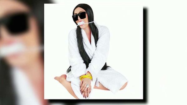 costumeish is selling a costume called parisian heist robbery victim while kim kardashian isnt named theres little doubt as to who the wearer would be